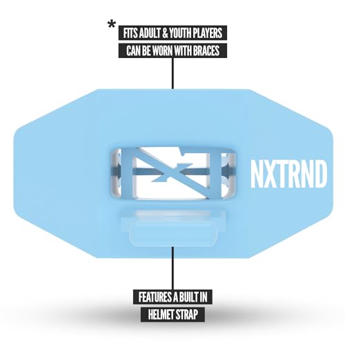 Nxtrnd Two Football Mouth Guard, Football Mouthpiece with Strap, Fits Adult & Youth (Columbia Blue) - color: Columbia Blue