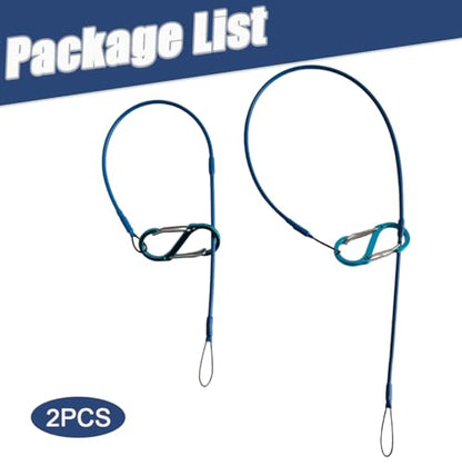 2PCS Pickle-Line, Pickleball Holder, S-Hook Pickleball Steel Cable Long + Short, Pickleball Storage Rope with Upgraded Dual-Opening Clip to Bag or Fence, Easy & Tidy Ball Keeper(Balls Not Included)