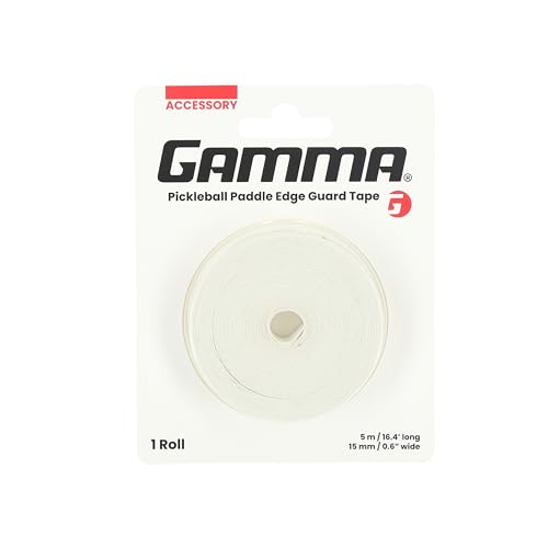 Gamma Sports Pickleball Paddle Edge Guard Tape - White, Racquet Protection, Fits Any Paddle, Durable, Easy Application - color: White, size: 5 m roll
