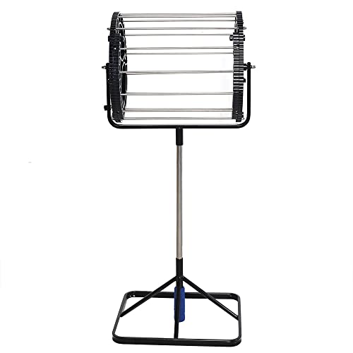 TFCFL Tennis Ball Picker 55 Balls Capacity,Tennis Ball Retriever Basket Roller Hopper, Automatic Rolling Ball Picker with Handle,Stainless Steel Tennis Ball Collector for Court Training Coaches Club