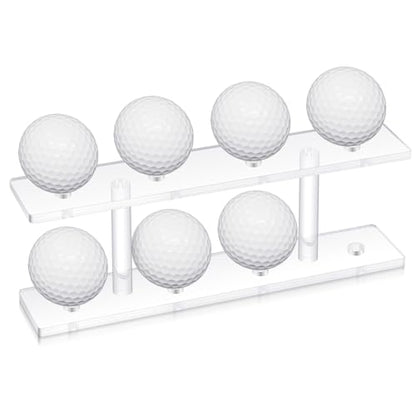 Silipull 1 Pc Golf Ball Display Rack 8 Balls Clear Acrylic Golf Case Holder Small Table Tennis Display Stand Shelf Double Layer