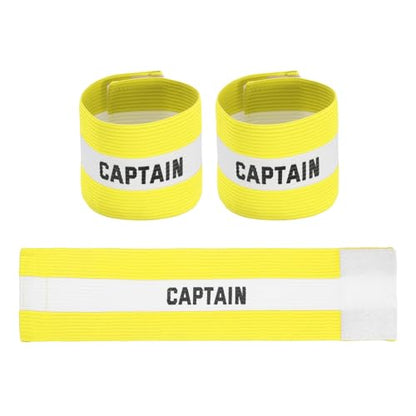 Soccer Captain Armbands, Adjustable Captain Bands Soccer Elastic Armband - color: Yellow,White