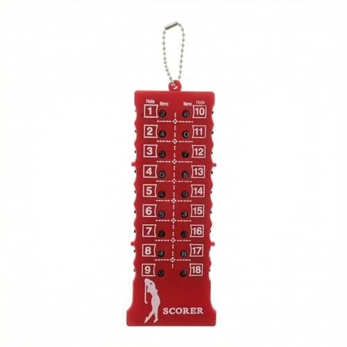 Handheld Golf Shot Counter Bar Style for Simple Score Tracking During Practice and On Course Training Sessions - color: red