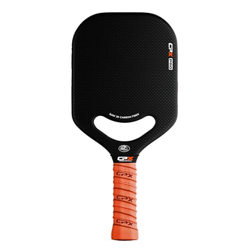CPX Pro Carbon Fiber Pickleball Paddle - Professional Grade, Matte Finish, Honeycomb Core, Tennis Style Grip - Edgeless Paddle Designed in Chicago, USA - color: Black Pro