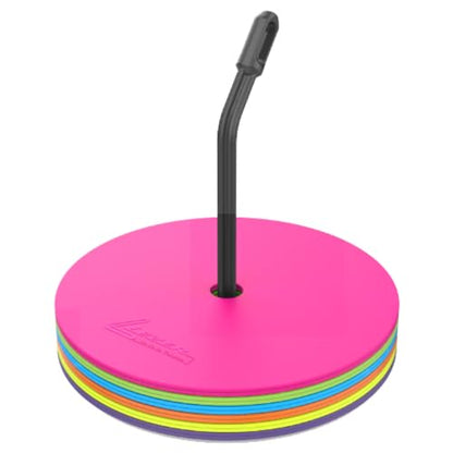 LEZER 9 Inch Flat Cones, Spot Markers, Soccer Cones, Field Court Markers, Sit Spots, Flat Discs, Soccer Training Equipment, Agility Practice, Football, Made in Taiwan - style: 9 inch with 12 pcs