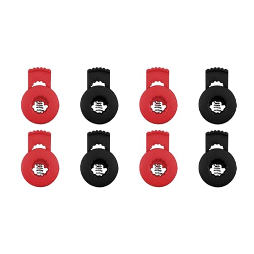 8 Pcs Glove Lace Locks for Baseball Gloves, Elastic Glove Locks with Spring, No More Knots Needed, Baseball Glove Accessories, Fits Most Gloves for Training and Game Use - color: Mixed Black-Red