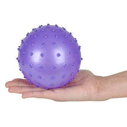 Bedwina Knobby Balls - Bulk 7 Inch Sensory and Spiky Massage Stress Balls for Toddlers, with Pump, Fun & Bouncy for Toddler, Kids Party Favors, Stocking Stuffers - style: 6-Pcs