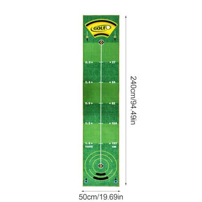 Golf Putting Mat, Professional Training Pad, 19.69x94.49 Inches Tool with Anti Slip Use, Sports Practice Aid, Men Women Prep with Easy Handling, Home Accessories for Indoor Outdoor Travel Office Daily