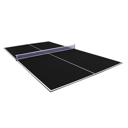 Hathaway 9 ft Quick Set Table Tennis Conversion Top – Regulation Sized, Foldable, Durable Engineered Surface, Protection Pads – Indoor Ping Pong Table Topper for Pool Table w/Net & Posts