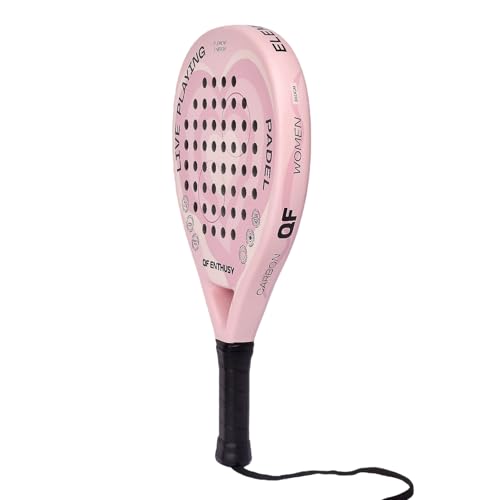 Padel Racket, Carbon Fiber Surface Padel Racquet, Lightweight, Ideal for Training/Matches - color: Pink