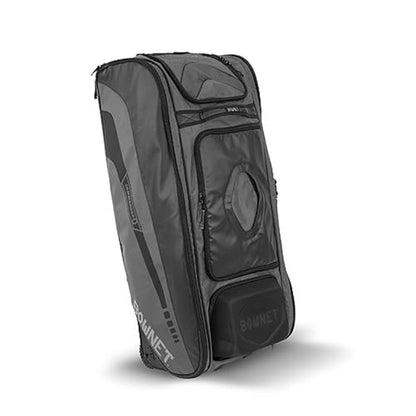 Bownet Commander Catcher’s Gear Bag with Wheels – Heavy Duty Rolling Baseball & Softball Equipment Bag, 14 Pockets, Helmet Case, Big Trax Wheels, Travel Approved - color: Black