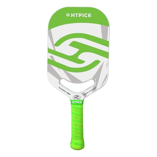 Pickleball Paddles | T700 Carbon Fiber Pickleball Paddle with Aero Throat | Hot-Press Moulding | 16mm Polymer Core | Specifically Engineered for Swing Speed and Manoeuvrability - color: Green