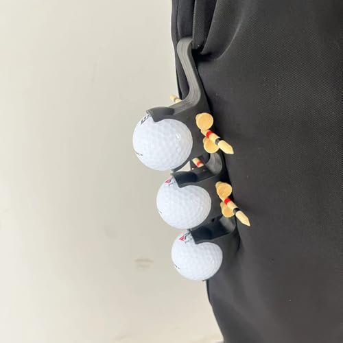 2 in 1 Golf Ball Tee Holder - Quick Release - Golf Accessory for Club Bag
