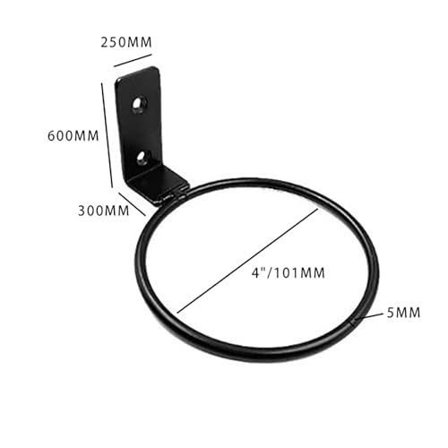 6PCS 4 Inch Diameter Black Metal Wall-Mounted Ball Holder - Universal Storage Rack for Basketball, Football, Volleyball & Soccer (Space-Saving Display)