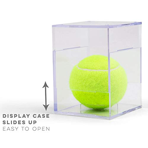 ChalkTalkSPORTS Square Acrylic Display Case | Tennis Ball Holder | Single