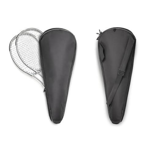 2 Rackets Tennis Racket Cover Padded Tennis Racket Bag with Handle and Adjustable Shoulder Strap