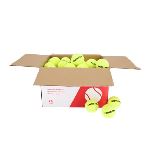 Gamma Sports Pressureless Tennis Balls Box - Ideal for Practice, Teaching, and Training with High-Visbility Felt - Indoor and Outdoor Court Play - 48 and 75 Pack Sizes - size: Standard