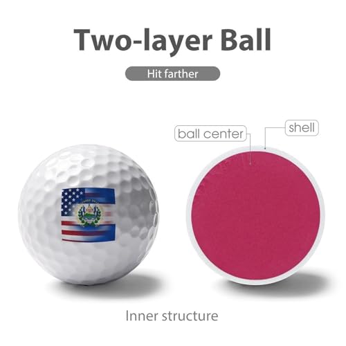 U.S. El Salvador Flag Custom Golf Balls Soft Practice Training Golf Balls for Men Women Indoor Or Outdoor Use