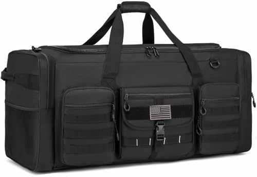 132L Extra Large Duffle Bag for Men - Heavy Duty Sports Gym Equipment Travel Duffel Bag, Perfect for Soccer Baseball Basketball Hockey Football Team Coaches & More - color: Black