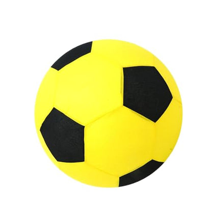 Inflatable Soft Football, Simulation Soccer Ball, 9.84 Inches Beach Toy with Leakproof, Elastic PVC Spheres, Indoor Play Toy with Bounce Design, Blow Up Football for Outdoor Use - color: Velvet Yellow