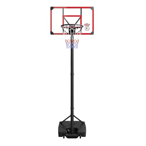 Basketball Hoop Outdoor 33/44/48 Inch Shatterproof PC Backboard, 4.92-10FT Stepless Adjustable Height, Portable Basketball Hoop with Wheels for Backyard, Driveway and Court - size: 33 Inch