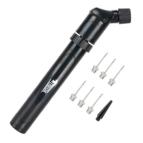 Tigrisk® Ball Pump for Sports Balls - Hand Pump for Soccer Football Volleyball Water Polo Rugby Exercise Sports Ball, Portable Air Pump with 6 Needles and 1 Nozzle