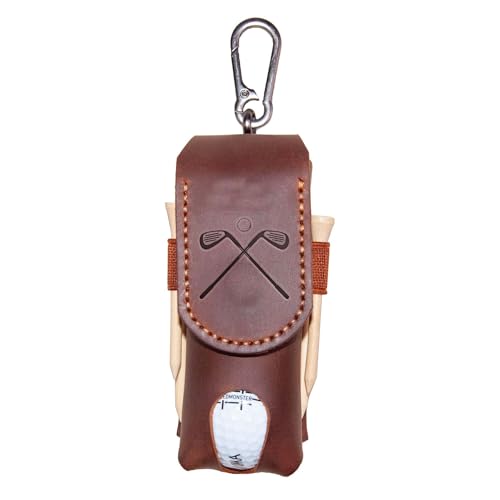 Personalized Golf Ball Bag, Custom Name Golf Bag & Tee Holder, Golf Pouch Bag Tees Holder Ball Pocket, Leather Golf Travel Bag, Christmas Gift,Great Golf Gifts (Pattern #1) - color: Pattern #1