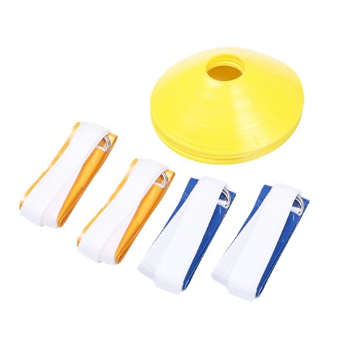 8-Pack Boys and Girls Flag Football Waist Belt Set American Football Training Accessory Rugby Training Webbing 2 White 2 with Flags Yellow Plate Cone Markers