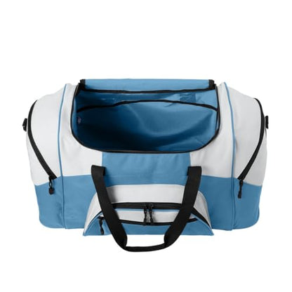 Personalized Large Duffel Bag, Football, Soccer, Basketball, Baseball Duffle Bag, Athlete Gift, Sport Bag, Embroidered Name, Carolina Blue/Grey - color: Carolina Blue/Grey