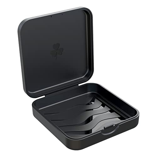Aligner and Retainer Cases,(2 Pcs) Denture Case, Durable and slim Mouth Guard Case - Black