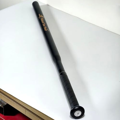 Slim Baseball Trainning Bat 34in 1.7lbs, Thin Power Stick Training Bat Steel Black, 【 PU Wrapped 】