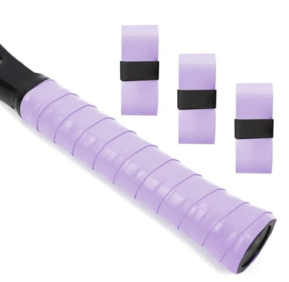 Tennis Racket Grip Tape, 3/6/12 Pack Precut Anti Slip Tennis Grip Tape, Absorbent Dry Feel Tennis Grips Overgrip for Tennis, Pickleball - color: Purple-3 Pack