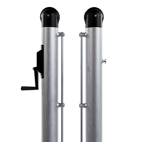 Dominator In Ground Pickleball System - Includes Two Heavy Duty Pickleball Posts with Net and Sleeves - Aluminum, Rust Free, and Follows USAPA Standards