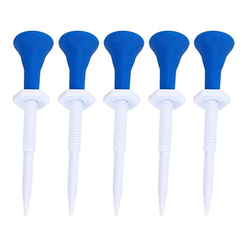 5 PCS Adjustable Sport Tees | Reduce Friction Plastic Tees for Training/Competition | Soft Rubber Head Cover, Hex Nut Adjustment | Sport Training Supplies for Men/Women/Youth