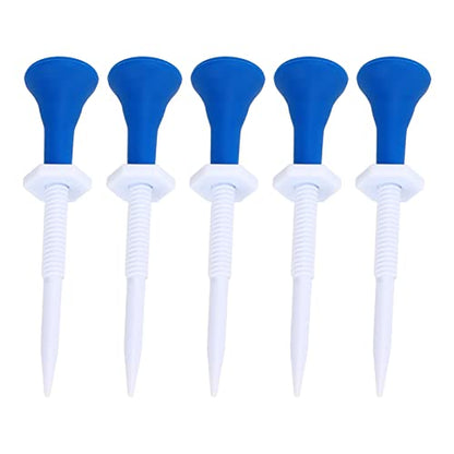 5 PCS Adjustable Sport Tees | Reduce Friction Plastic Tees for Training/Competition | Soft Rubber Head Cover, Hex Nut Adjustment | Sport Training Supplies for Men/Women/Youth