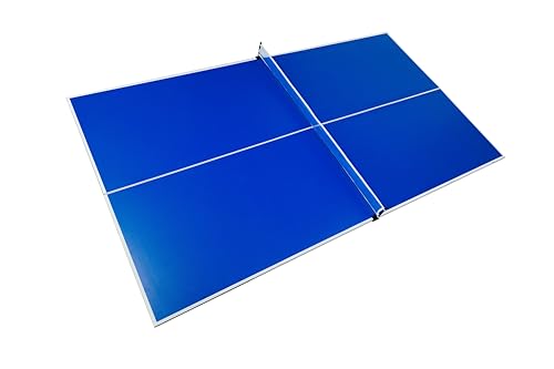 RACK Virgo Table Tennis Conversion Top for Billiard/Pool Table 4 Piece– Indoor Ping Pong Tabletop - color: blue