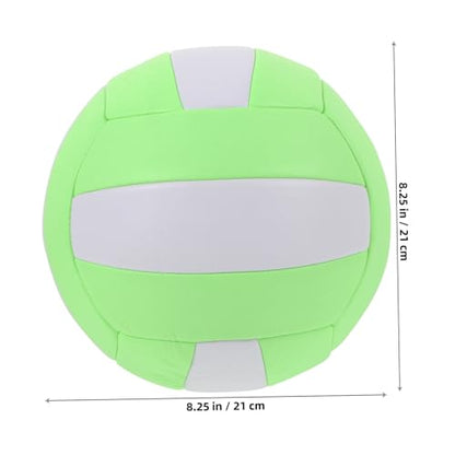 Hemoton Official Size 5 Soft Volleyball Indoor and Outdoor Training Ball Macaron Green White for Student Practice and Competition