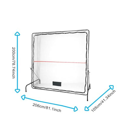 Tennis Rebounder Net - 81.1"x41.3"x78.7" Solo Practice Wall with Waterproof Iron Frame & PP Net for Backyard, School, Park