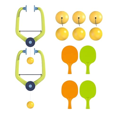 Door Pong Game for Kids, Ping Pong Doorway Game, Portable Hanging Table Tennis Trainer Set – Kids-Friendly Exerciser with Included Racket & Balls, Height-Adjustable Design - color: 2 PCS