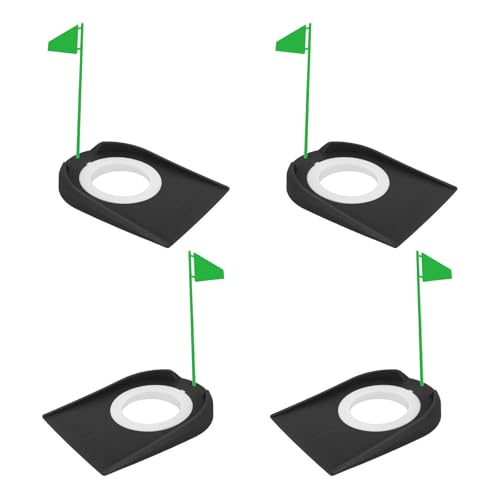 Authentic Golf Putting Practice Mat Automatic Ball Return and Direction Line for Real Green Feel Indoor Outdoor Training - color: black