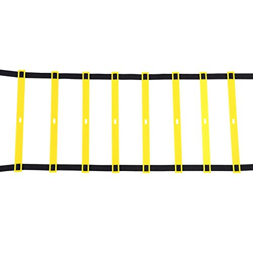 Agility Ladder Speed Training Ladder Footwork, with Adjustable Flat Rungs Nylon Strap and Ground Nails for Soccer Football Fitness Speed Training - color: 4 Meters and 8 Rung