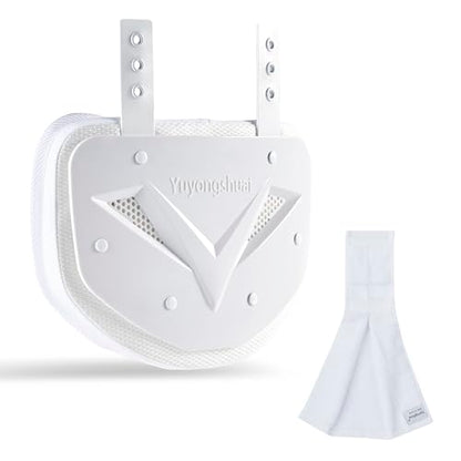 Football Back Plate, Football Low Back Pad, Rear Protector Lower Back Pads+ Towel - color: White, size: Large