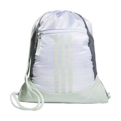 adidas Alliance Sackpack – Drawstring Backpack for Sports, Small Gym Bag - color: Two Tone White-clear Onix/Linen Green/2