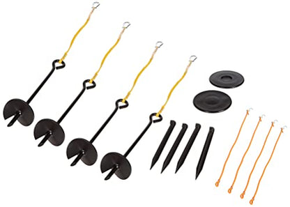 Park & Sun Sports Outdoor Volleyball Beach/Sand Adaptor Kit with Ground Stakes: Auger Anchor Set, Blue