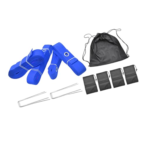 Volleyball Courts Line with Ground Nails and Sandbag Outdoor Boundaries Courts Webbing Marker Beach with Ground Nails - color: Blue