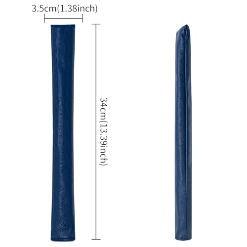 Golf Alignment Stick Cover Premium Leather Perfect Cover for Alignment Sticks Classic Blank Direction Rod Design Alignment Sticks Holder Golf Club Protector Holds 2 Sticks. - color: Blue