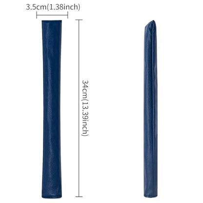 Golf Alignment Stick Cover Premium Leather Perfect Cover for Alignment Sticks Classic Blank Direction Rod Design Alignment Sticks Holder Golf Club Protector Holds 2 Sticks. - color: Blue