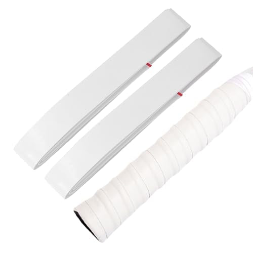 2 Pcs Tennis Racket Grip Tape, Dry Tennis Overgrip Tape, Anti-Slip Absorbent Grip, Racket Overgrip Tape - color: White, size: Textured-43.3"x1"x0.03"