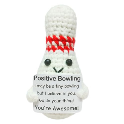 Mini Funny Crochet Bowling Ball Gift for Bowling Lovers, Birthday Gift for Men and Women Who Love Bowlings, Emotional Support Crochet - color: Bowling
