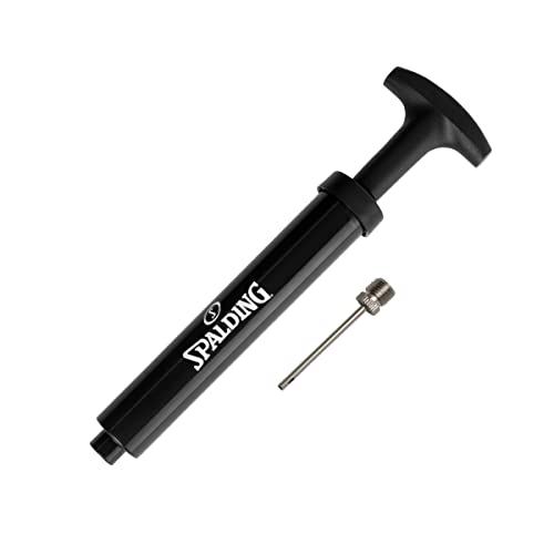 Spalding Sports Ball Pump Kit | Ideal for Basketball, Volleyball, Football, Soccer Ball & Rugby Ball | Complete Hand Pump Kit with Needles - color: Dual Action - 6" - Black